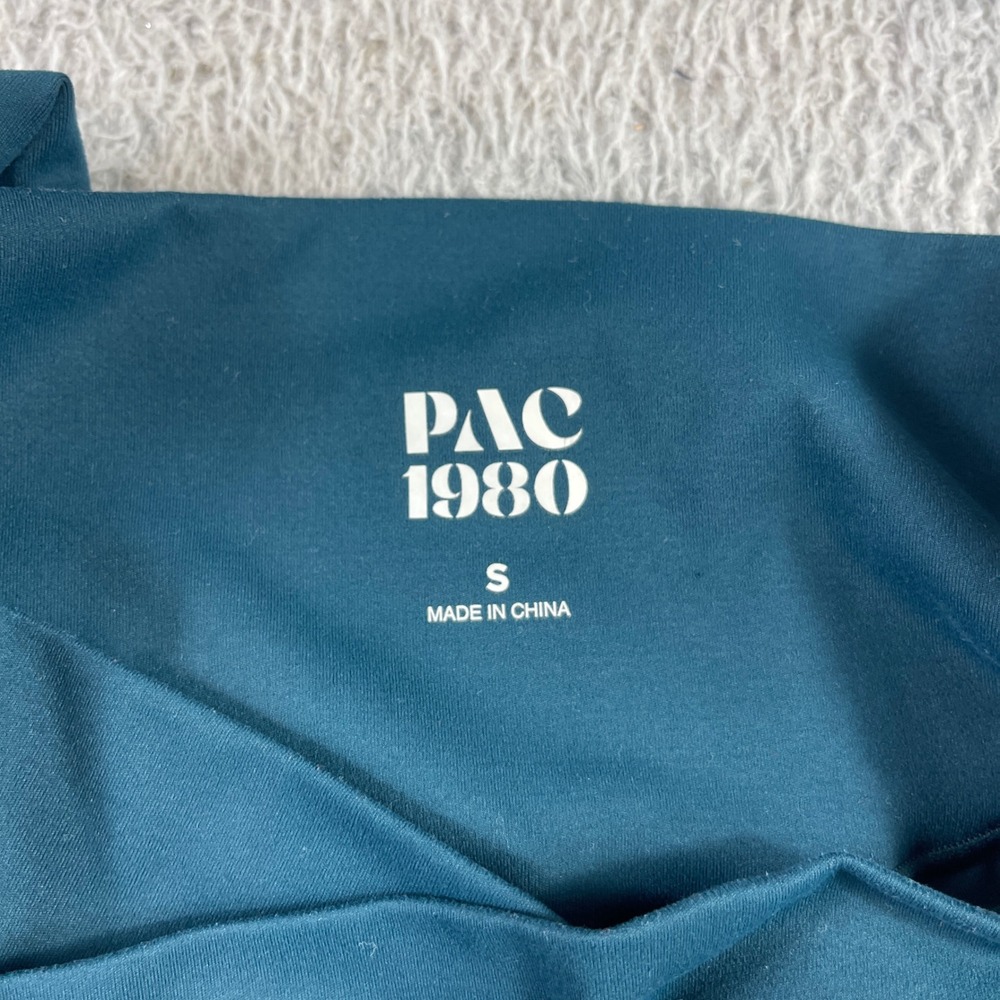 PAC 1980 Womens High Waisted Flare Leggings Teal Green Small Activewear Yoga - Picture 2 of 8